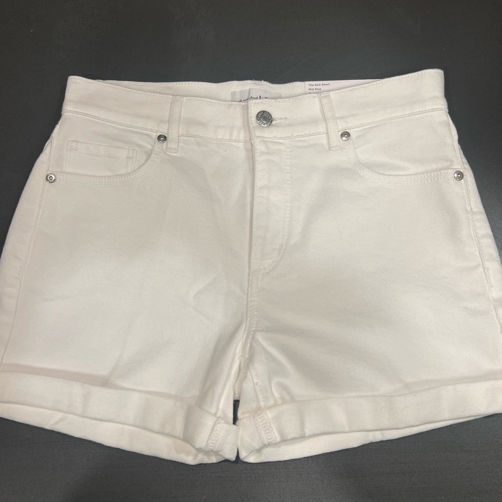 LOFT Mid Rise White Shorts